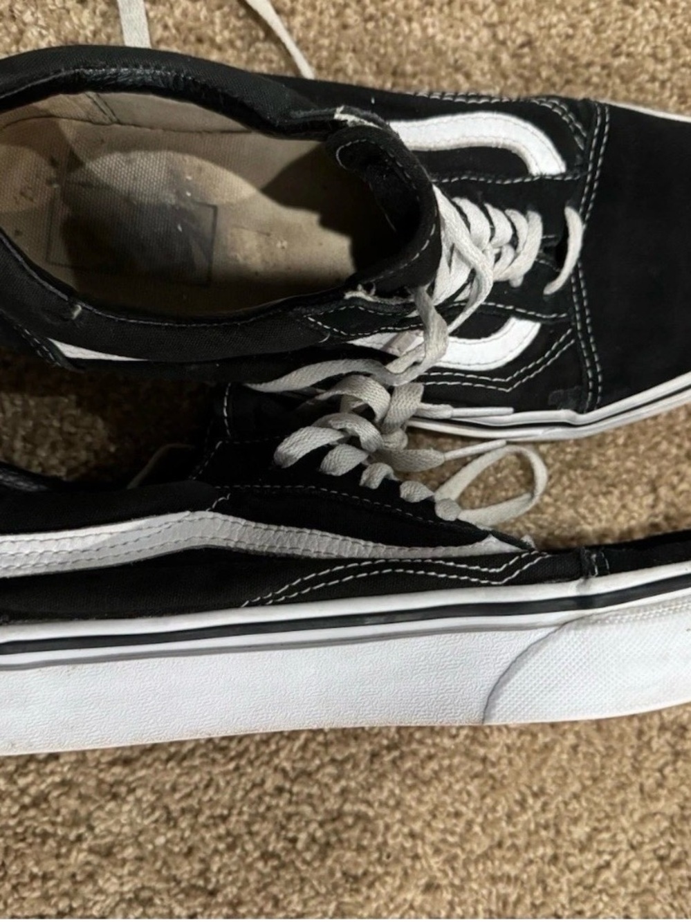 VANS Old Skool Black And White M Size 8/W Size 9.5 Used Good Condition No Box - Picture 8 of 12